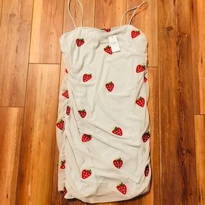 Rue 21 Strawberry Ruched Bodycon Dress Plus Size Cottagecore